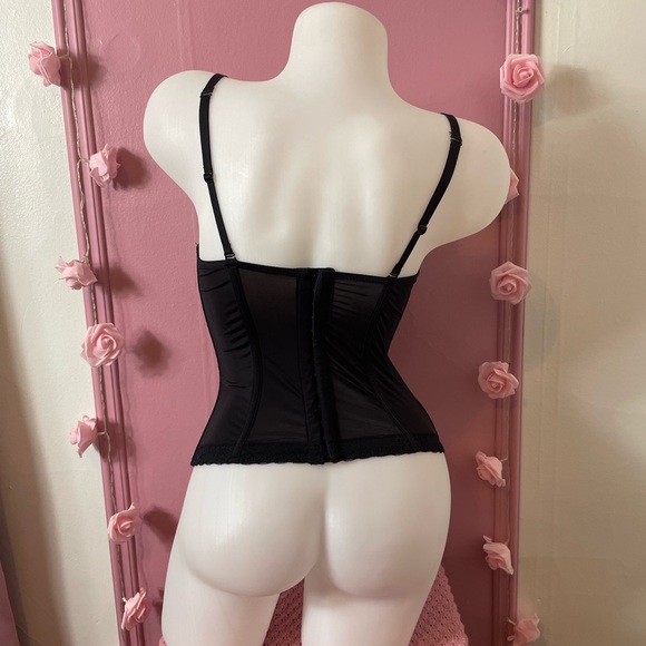 🌚 large - bra top lingerie corset - 36/C - black - Picture 3 of 6